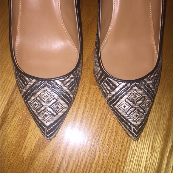 J Crew Black and Cream Rafia Pumps size 9.5 - Picture 3 of 8